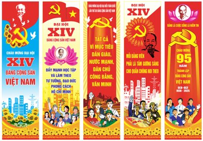 File in ấn cao cấp Phướn thả Đại Hội đại biểu toàn quốc XIV file corel (file gốc)