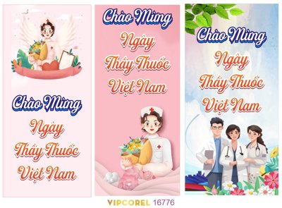 Download file gốc Phướn thả Chào mừng ngày thầy thuốc Việt Nam 27/2 (in mica) trong suốt