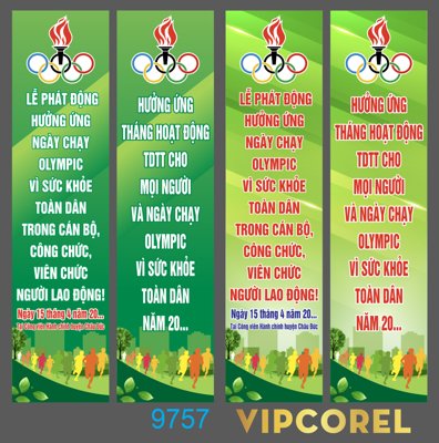 File gốc Phướn thả lễ phát động hưởng ứng ngày chạy Olympic cho in ấn và thiết kế