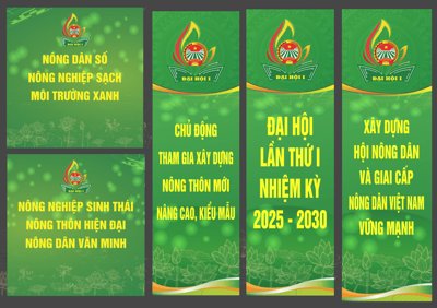 File PSD Phướn thả & pano Đại hội Hội Nông Dân xã 2025 (nguyên bản) cho thiết kế