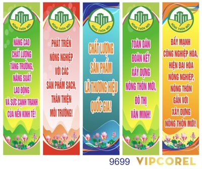 File tranh in mica Phướn thả xây dựng nông thôn mới 2024 corel (độ phân giải cao)