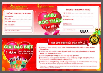 Ảnh gốc Phiếu bốc thăm may mắn - Beauty world file corel (độ nét cao) in mica