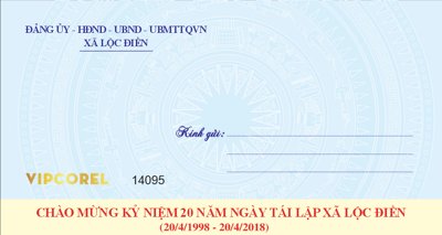 File gốc Phong bì kỷ niệm ngày tái lập xã Lộc Điện file corel (ảnh chi tiết) để in trần