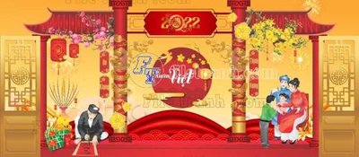 File gốc Phong nen san khau chuc mung nam moi (4)_1 (in lụa) tranh phong thủy