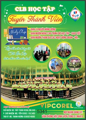 Download file Poster CLB Học Tập Tuyển thành viên file CDR (chuẩn in) Poster CLB Học Tập Tuyển thành viên file CDR