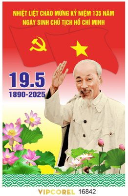 File tranh gốc Poster kỷ niệm ngày sinh chủ tịch Hồ Chí Minh #3 (bản đẹp) độc quyền