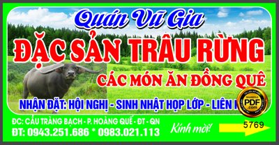 Tải file tranh Quán Vũ gia - đặc sản Trâu Rừng - các món ăn đồng quê (ảnh gốc) ngay