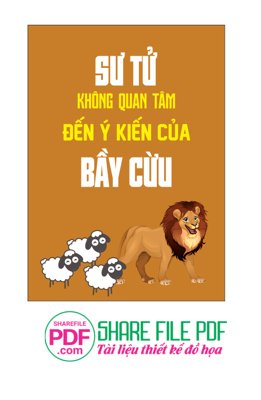 Tải file gốc Sư tử không quan tâm đến ý kiến của bầy cừu file vector PDF (in khổ lớn) không vỡ