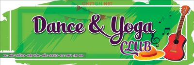 File tranh in trần 3D Share mẫu bảng hiệu Dance Yoga Club file Photoshop (ảnh gốc)
