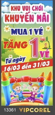 File tranh Standee khu vui chơi trẻ em khuyến mãi corel (ảnh gốc) in trần nhà