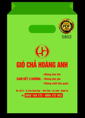 Tệp tin gốc Túi bóng giò chả Hoàng Anh file corel (chất lượng) Túi bóng giò chả Hoàng Anh file corel