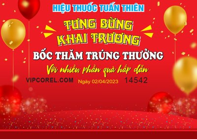 File gốc Tưng bừng khai truong hiệu thuốc Tuấn Thiên file corel (phong cách) tối giản