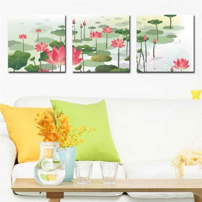 File gốc Tải tranh bộ ghép 3 tấm những bông hoa #101 (in mica) làm quà tặng