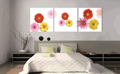 Tải file Tải tranh bộ ghép 3 tấm những bông hoa #102 (gốc) chủ đề hoa sen