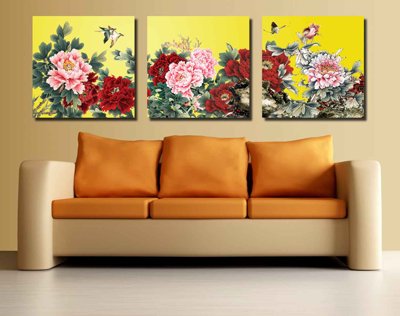 Mua file tranh gốc Tải tranh bộ ghép 3 tấm những bông hoa #113 tại Filetranh.com