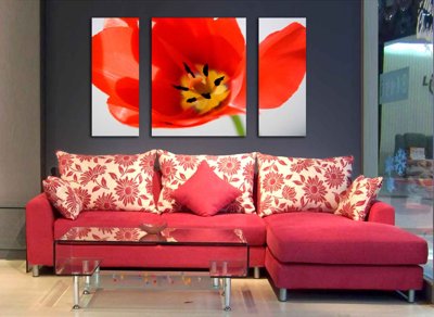 File tranh Tải tranh bộ ghép 3 tấm những bông hoa #182 (gốc) in backlit film