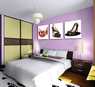 File tranh Tải tranh bộ ghép 3 tấm những bông hoa #207 (bản gốc) treo tường