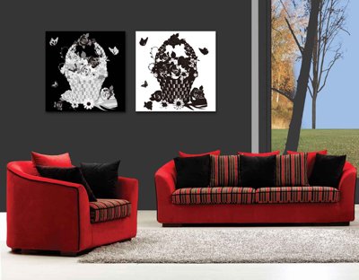 Hình ảnh file gốc in lụa Tải tranh bộ ghép 3 tấm những bông hoa #208