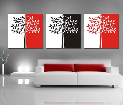 Download file gốc Tải tranh ghép bộ 3 tấm cây lá trừu tượng #34 (độ nét cao)