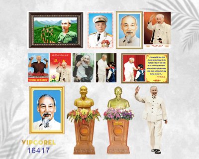 File PSD Tổng hợp ảnh Bác Hồ và tượng Bác file corel (gốc) cho in quảng cáo