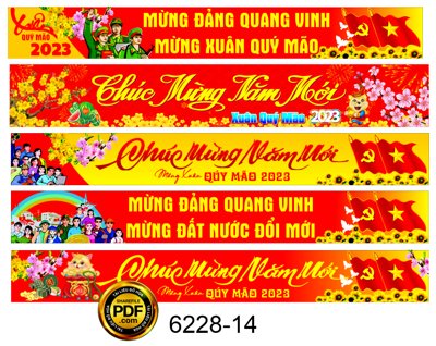 File tranh gốc in trần nhà Tổng hợp băng rôn Tết 2023 - chúc mừng năm mới 3D