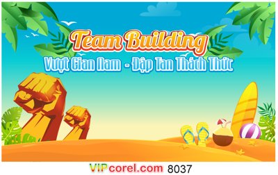 File tranh ảnh gốc Team building Vượt thời gian đập tan thách thức dùng cho in khổ lớn