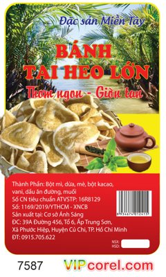 File gốc Tem nhãn Bánh Tai Heo - đặc sản miền tây file corel (vector) cho in ấn