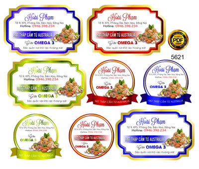 File gốc Tem nhãn Hoài Phạm - hạt thậm cẩm từ Australia (in lụa) hoa văn cổ điển