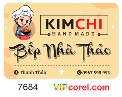 Tải về file gốc Tem nhãn Kim Chi Hand made - bếp nhà Thảo (chuẩn in ấn)