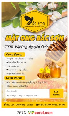 File gốc Tem nhãn Mật ong Bắc Sơn file vector corel (ảnh rõ nét) để in