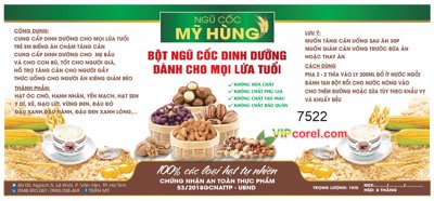 Hình ảnh file gốc in trần nhà Tem nhãn Ngũ Cốc dinh dưỡng Mỹ Hùng file corel