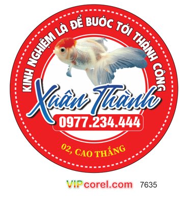 File gốc Tem nhãn cá cảnh Xuân Thành file vector corel (ảnh rõ nét) để in