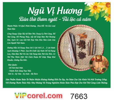 Tải file gốc Tem nhãn ngũ vị hương - bàn thờ thơm ngát (bản PSD) chỉnh sửa được