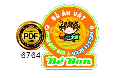 File tranh Tem nhãn tròn Đồ ăn vặt bé Ton file corel (ảnh gốc) chi tiết rõ ràng