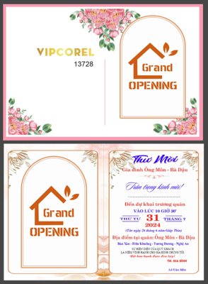 File tranh Thư mời Grand opening quán ông Môn bà Dậu (gốc) chủ đề tĩnh vật