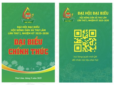 File gốc Thẻ đeo Đại hội Hội Nông Dân xã 2025-2030 (in lụa) tranh mã đáo