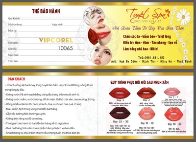 Tải file gốc Thẻ bảo hành Tuyến Spa Phun xăm thẩm mỹ file corel (bản PSD) chỉnh sửa được