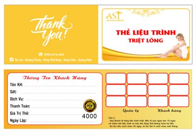 File tranh Thẻ liệu trình triệt lông spa file corel (gốc) in trên kính