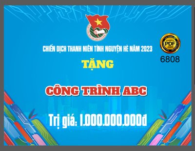 File gốc in ấn Thanh niên tình nguyện mùa hè 2023 tặng công trình (sẵn sàng tải về)