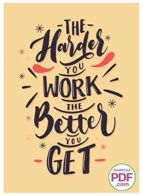 Tải file gốc The harder you work better file vector PDF (bản PSD) gốc
