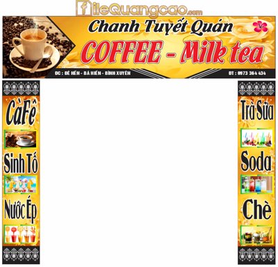 Tải file Thiết kế biểu hiệu quán Coffee - Milk Tea file CDR (ảnh gốc) file AI/EPS