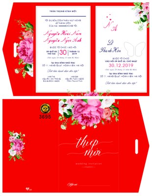 Hình ảnh file gốc Thiệp cưới Hoài Nam và Ngọc Anh mã thiệp HD122 cho in UV