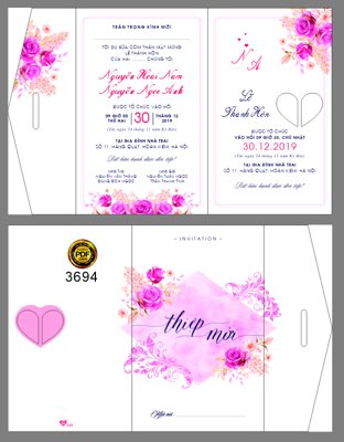 File ảnh Thiệp cưới Hoài Nam và Ngọc Anh mã thiệp HD123 (gốc) in poster