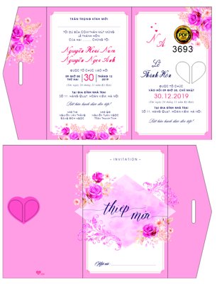 File ảnh Thiệp cưới Hoài Nam và Ngọc Anh mã thiệp HD124 (gốc) trang trí khách sạn