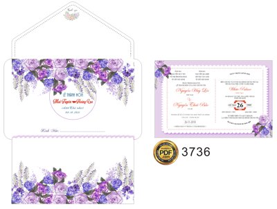 File tranh Thiệp cưới Huy Lộc và Thái Bảo #3 file corel (ảnh gốc) độc quyền