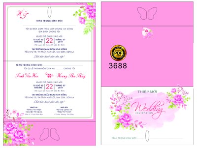 File gốc Thiệp cưới Văn Hào và Thu Thủy mã thiệp HD129 (thiết kế) cho in ấn