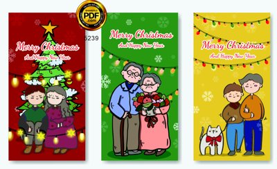 File gốc Thiệp giáng sinh Merry christmas and Happy new year cho in ấn và thiết kế