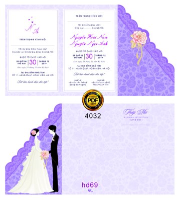 File tranh in mica Thiệp mời Hoài Nam và Ngọc Ánh mã HD69 file corel (độ phân giải cao)