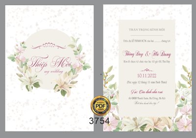 File PSD Thiệp mời Thông Duy và Hà Dung #7 file corel (bản gốc) cho nhà in