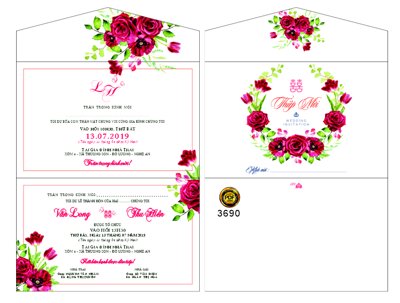 File tranh Thiệp mời Văn Long và Thu Hiền mã HD127 file corel (ảnh gốc) độc quyền